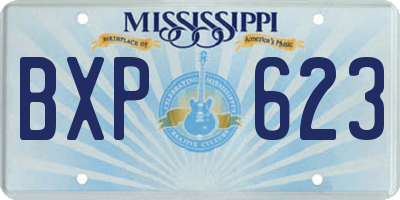 MS license plate BXP623
