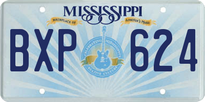 MS license plate BXP624