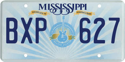 MS license plate BXP627