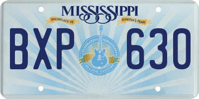 MS license plate BXP630