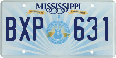 MS license plate BXP631