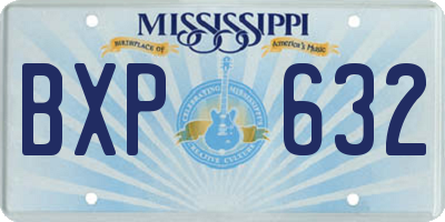 MS license plate BXP632