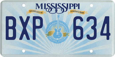 MS license plate BXP634