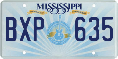 MS license plate BXP635