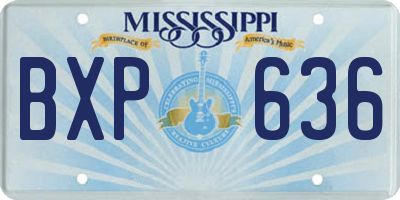 MS license plate BXP636