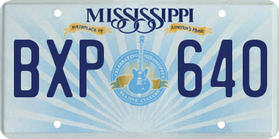 MS license plate BXP640
