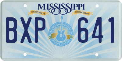 MS license plate BXP641