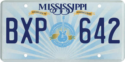 MS license plate BXP642