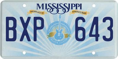 MS license plate BXP643