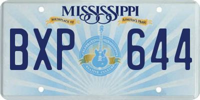 MS license plate BXP644