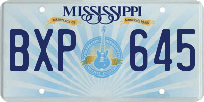 MS license plate BXP645