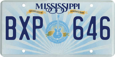 MS license plate BXP646