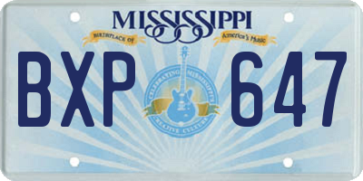 MS license plate BXP647