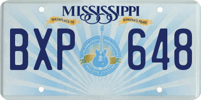 MS license plate BXP648