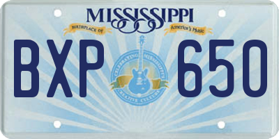 MS license plate BXP650