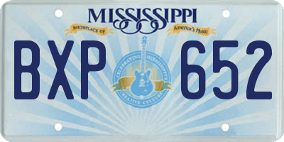 MS license plate BXP652