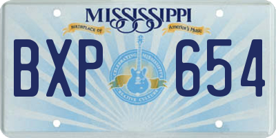 MS license plate BXP654