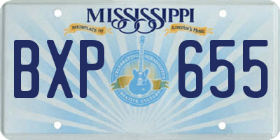 MS license plate BXP655