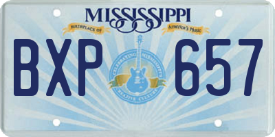 MS license plate BXP657