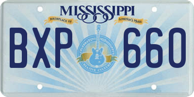 MS license plate BXP660
