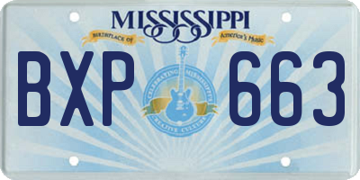 MS license plate BXP663