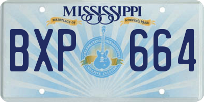 MS license plate BXP664