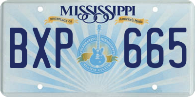 MS license plate BXP665