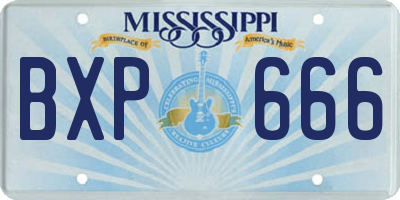MS license plate BXP666