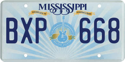 MS license plate BXP668