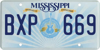 MS license plate BXP669