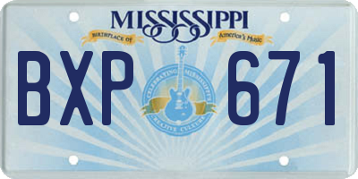 MS license plate BXP671