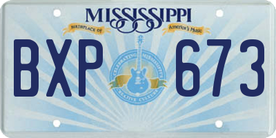 MS license plate BXP673