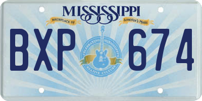MS license plate BXP674