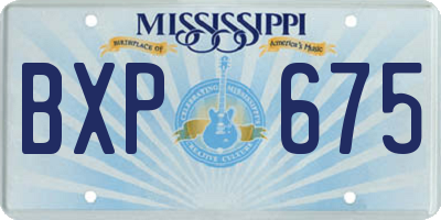 MS license plate BXP675