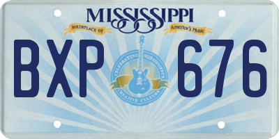 MS license plate BXP676