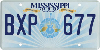 MS license plate BXP677