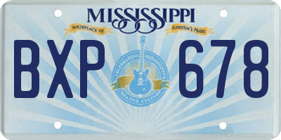 MS license plate BXP678