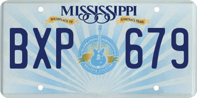 MS license plate BXP679