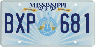 MS license plate BXP681