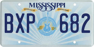 MS license plate BXP682