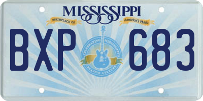 MS license plate BXP683