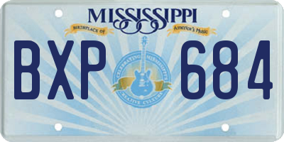 MS license plate BXP684