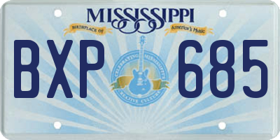 MS license plate BXP685
