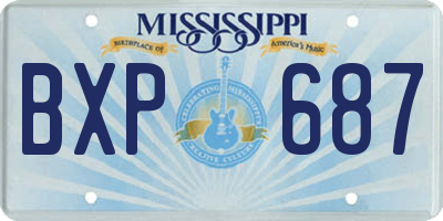 MS license plate BXP687