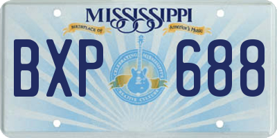 MS license plate BXP688