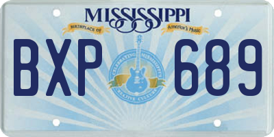 MS license plate BXP689