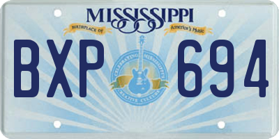 MS license plate BXP694