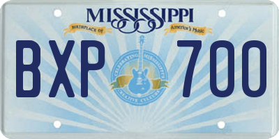 MS license plate BXP700