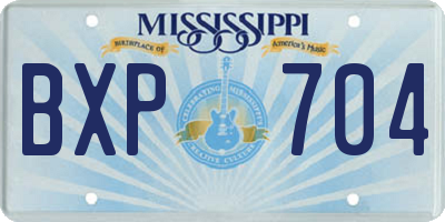 MS license plate BXP704