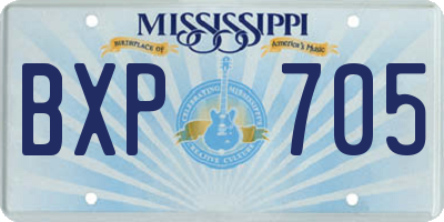 MS license plate BXP705